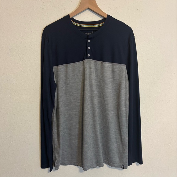 Smartwool Men's Long Sleeve Colorblock Henley Shirt Merino Sport 150 - Picture 1 of 6